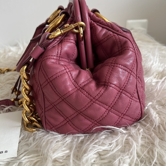 Marc Jacobs Quilted Leather Mini Stam Shoulder Bag PINK color ,looks like new - Picture 5 of 8